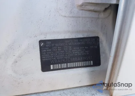 2011 BMW 328I xDrive from USA, damaged, VIN WBAPK7C58BA819597